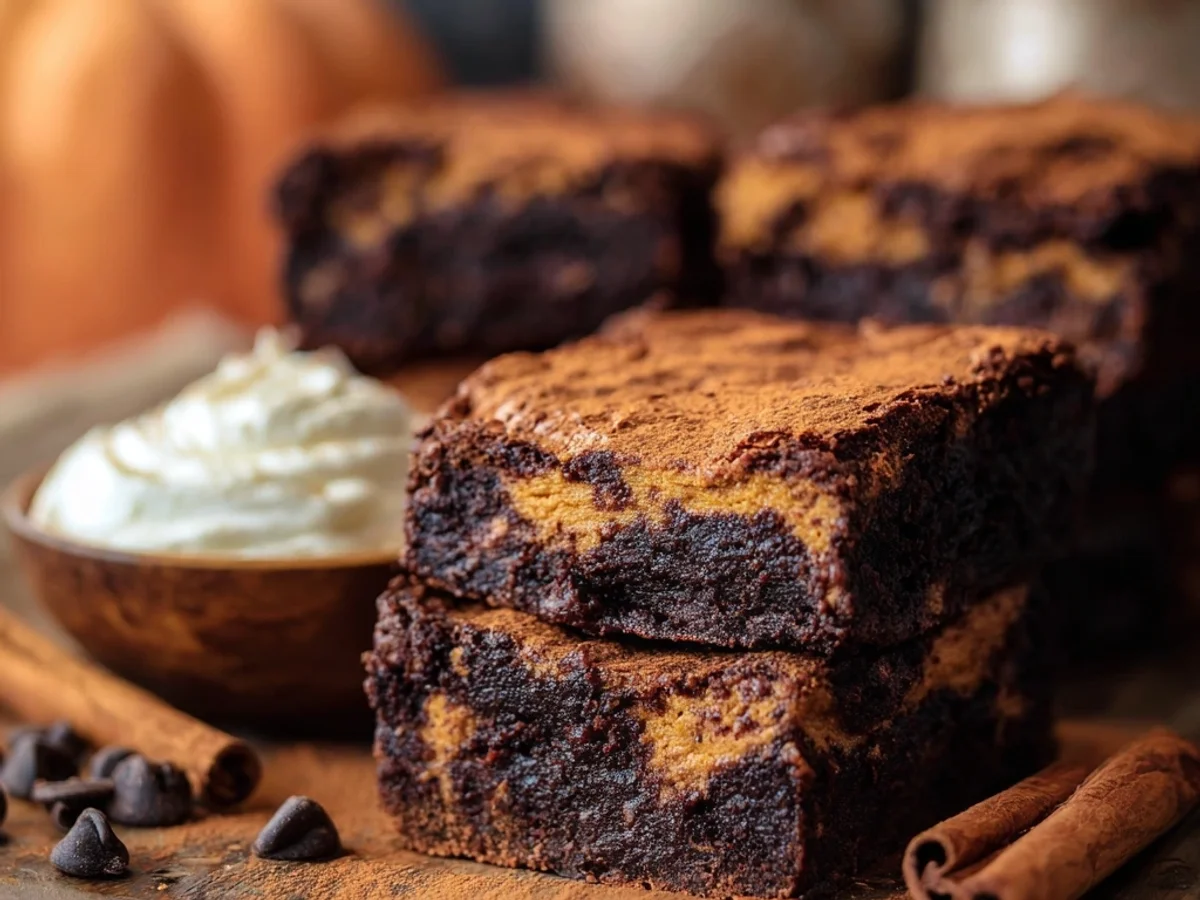 Rich Pumpkin Brownies Recipe with Swirls - Image 2