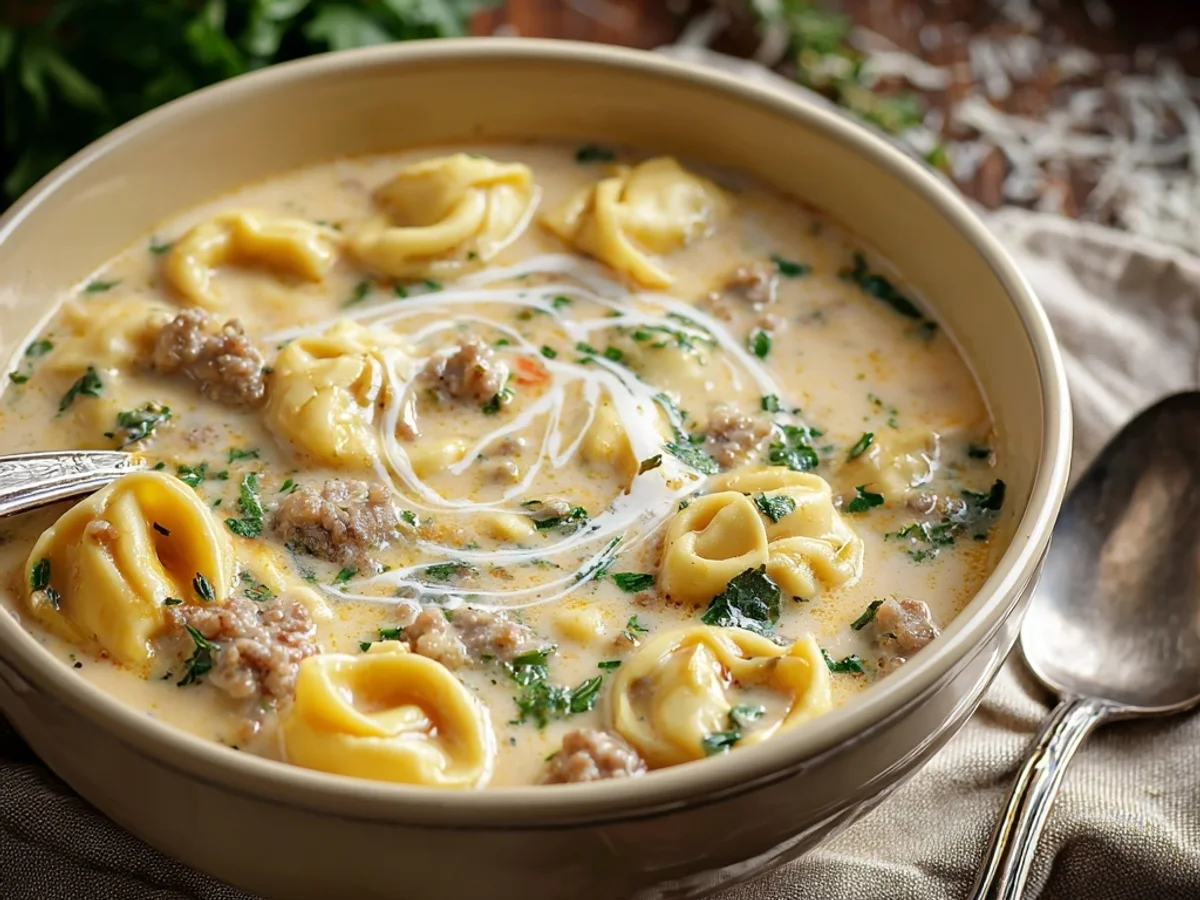 Rich Turkey Sausage Tortellini Soup for Chilly Nights - Image 1