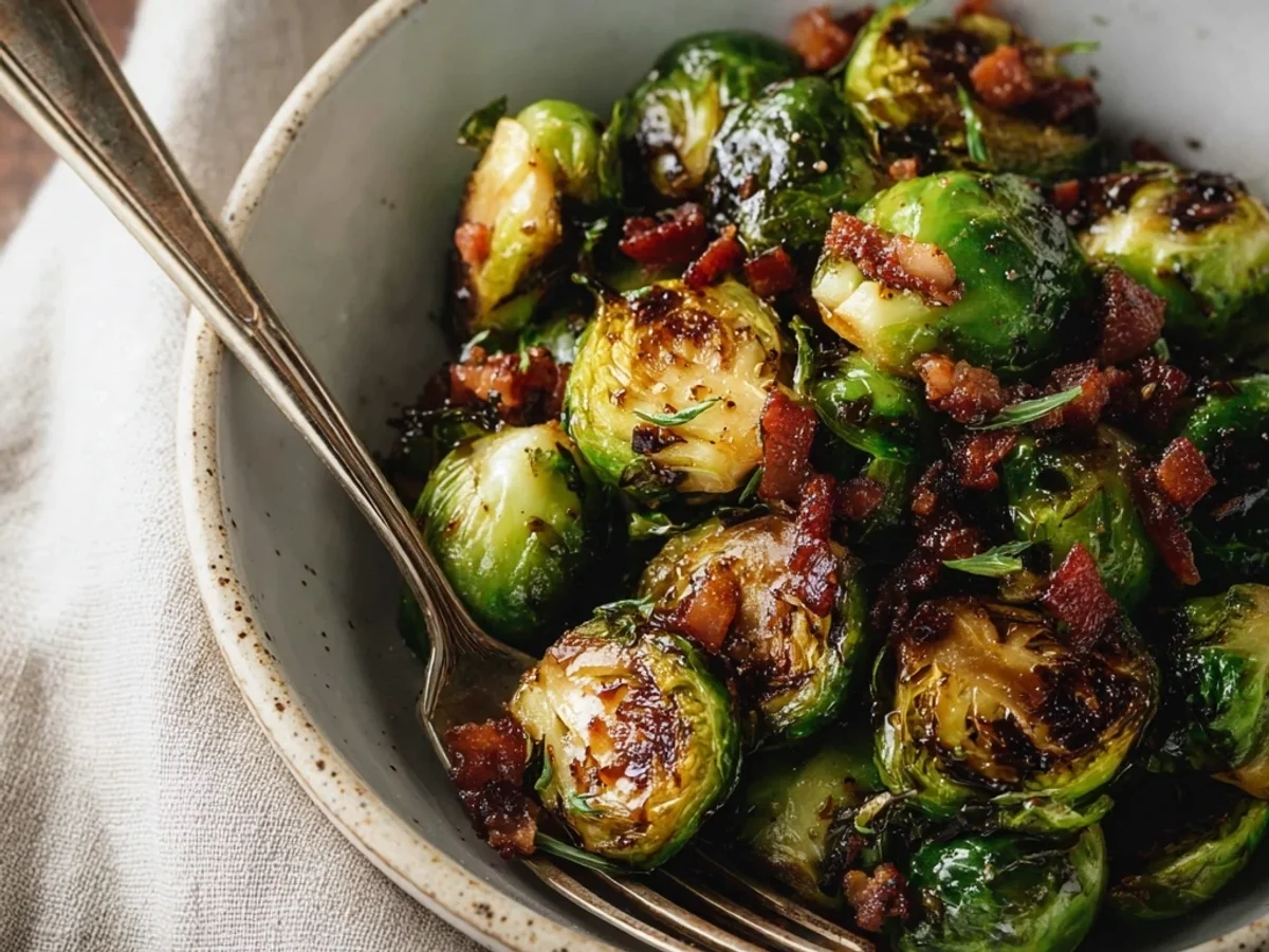 Roasted Brussels Sprouts with Turkey Ham & Balsamic - Image 2
