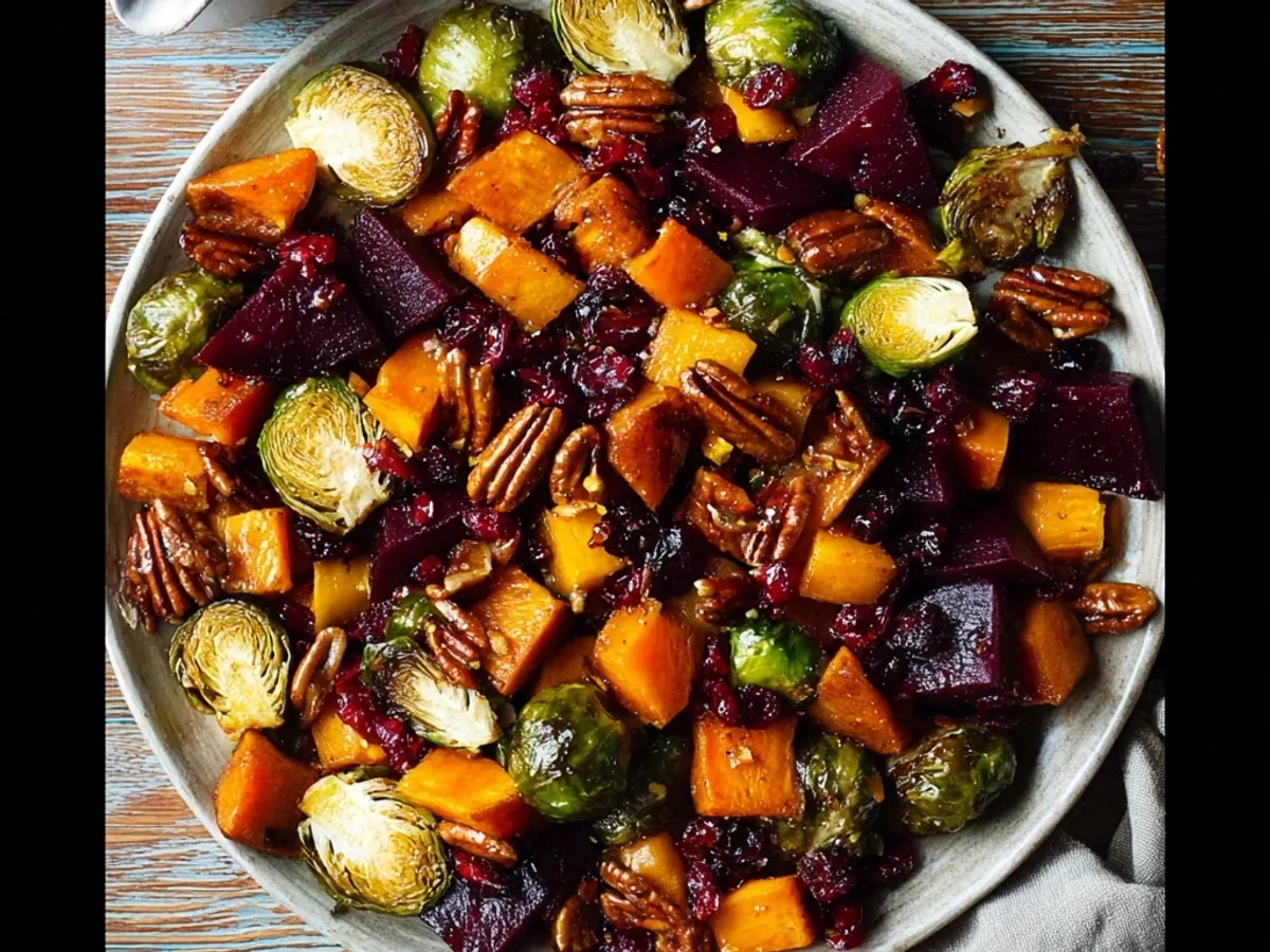 Roasted Winter Vegetable Salad with Lemon Dressing - Image 1