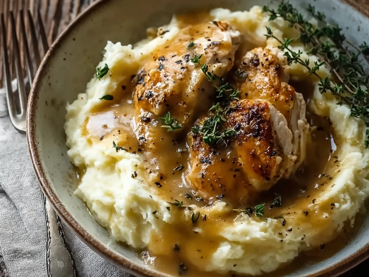 Rustic Chicken and Garlic Gravy with Potatoes - Image 1