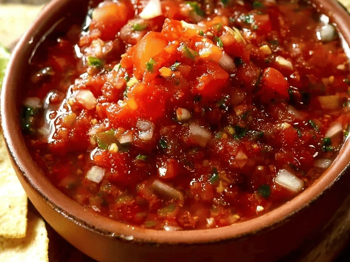 Rustic Chunky Tomato Salsa: Garden Fresh & Zesty - Image 1