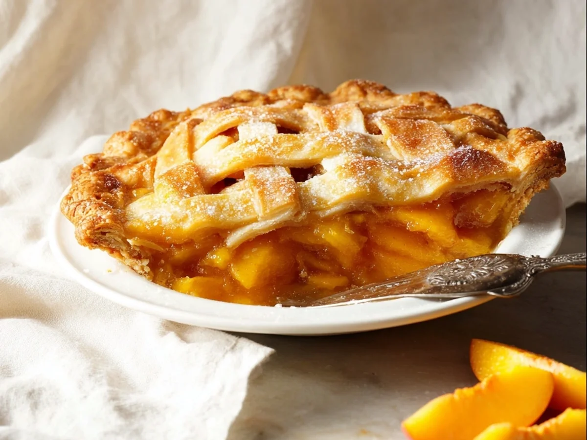Rustic Homemade Peach Pie: A Summer Delight - Image 2