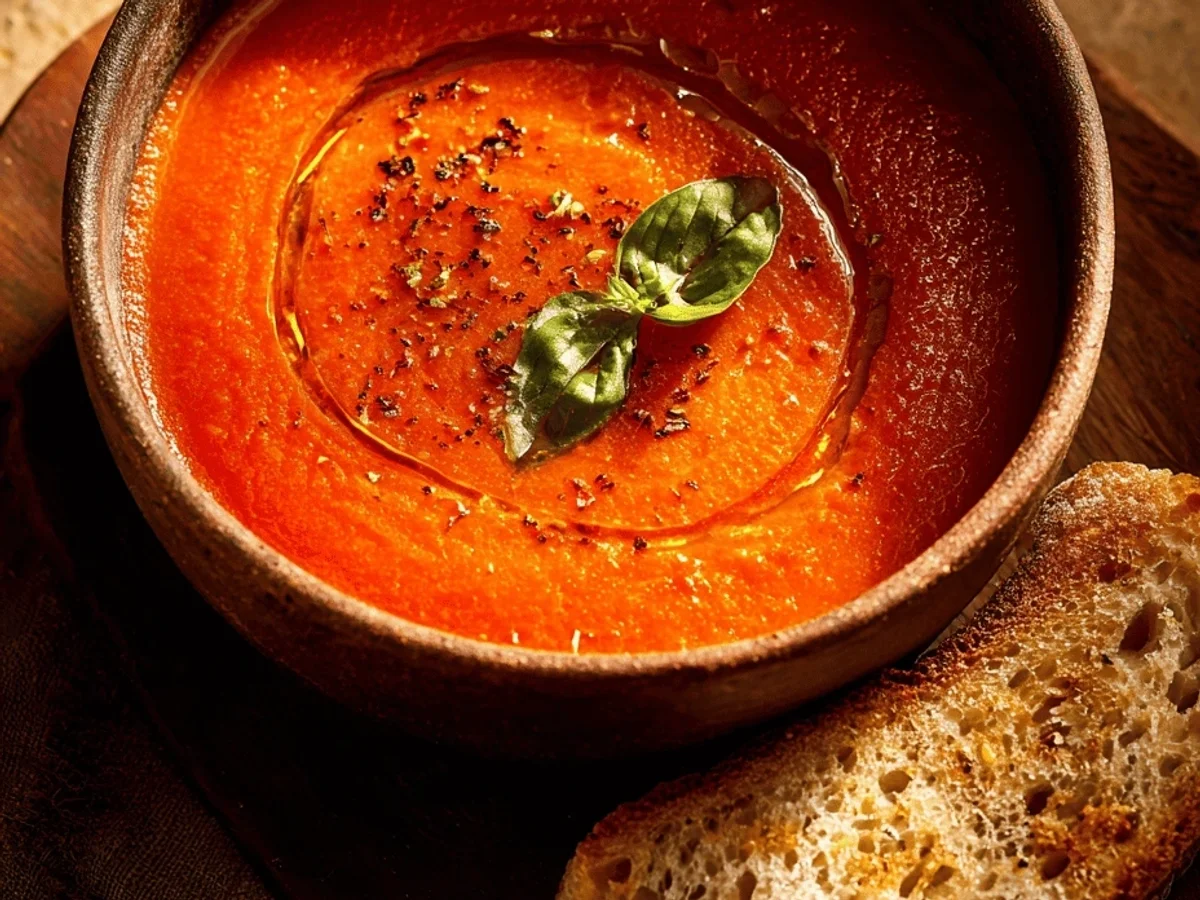 Rustic Roasted Homemade Tomato Soup - Image 1