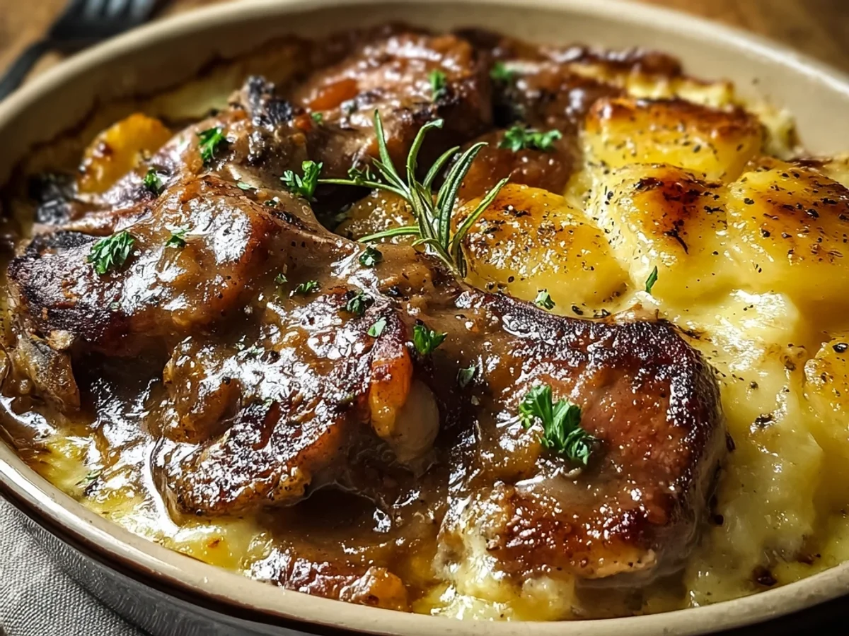 Rustic Smothered Lamb Chop Scalloped Potato Casserole - Image 2