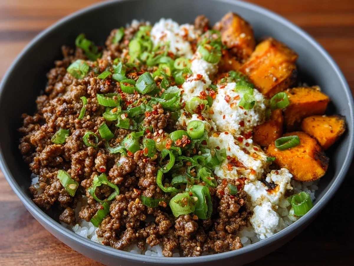 Savory Ground Beef Hot Honey Bowl: High Protein Meal Prep - Image 2