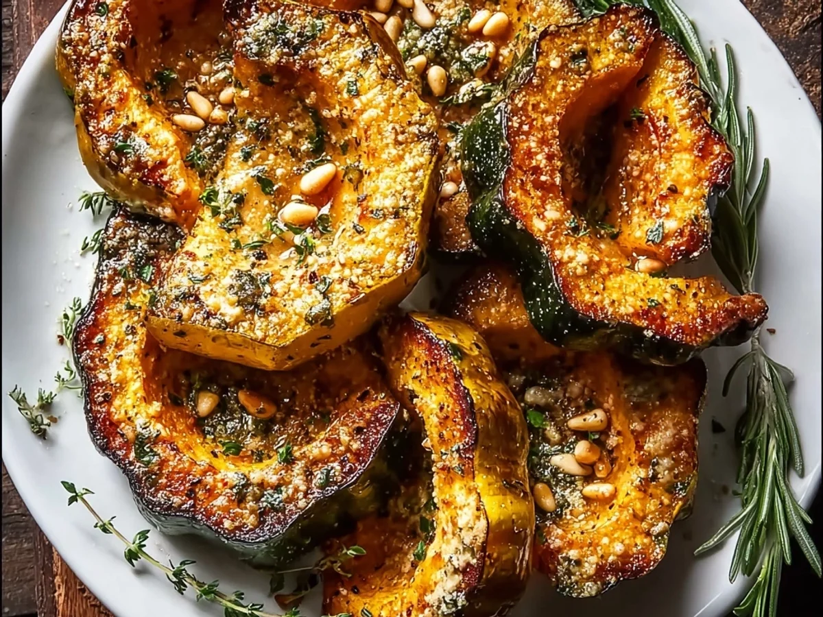 Savory Parmesan Herb Roasted Acorn Squash Recipe - Image 1