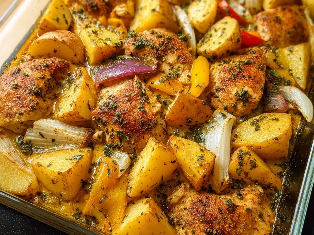 Sheet Pan Baked Chicken and Potatoes Recipe - Image 1