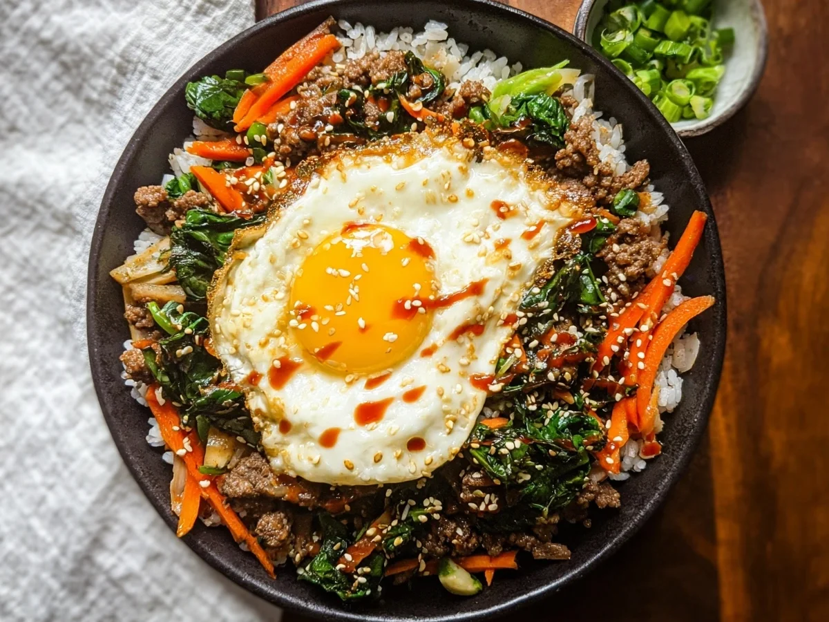 Shortcut Skillet Bibimbap with Ground Beef - Image 1