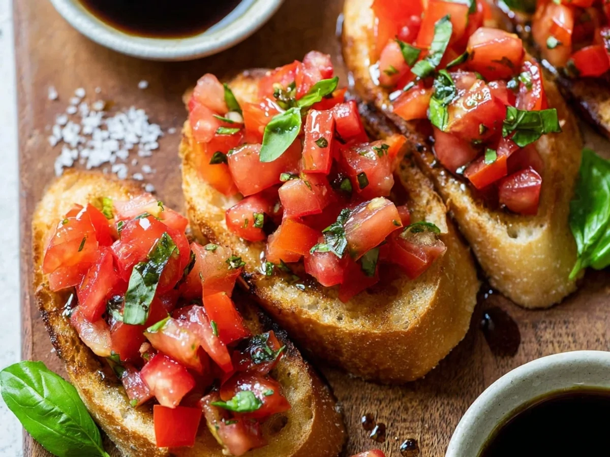 Simple Garlic & Tomato Italian Bruschetta Recipe - Image 1