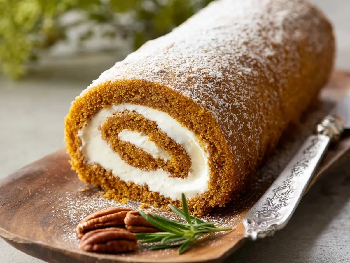 Simple Pumpkin Roll: Spiced Autumn Cake with Cream Cheese - Image 1