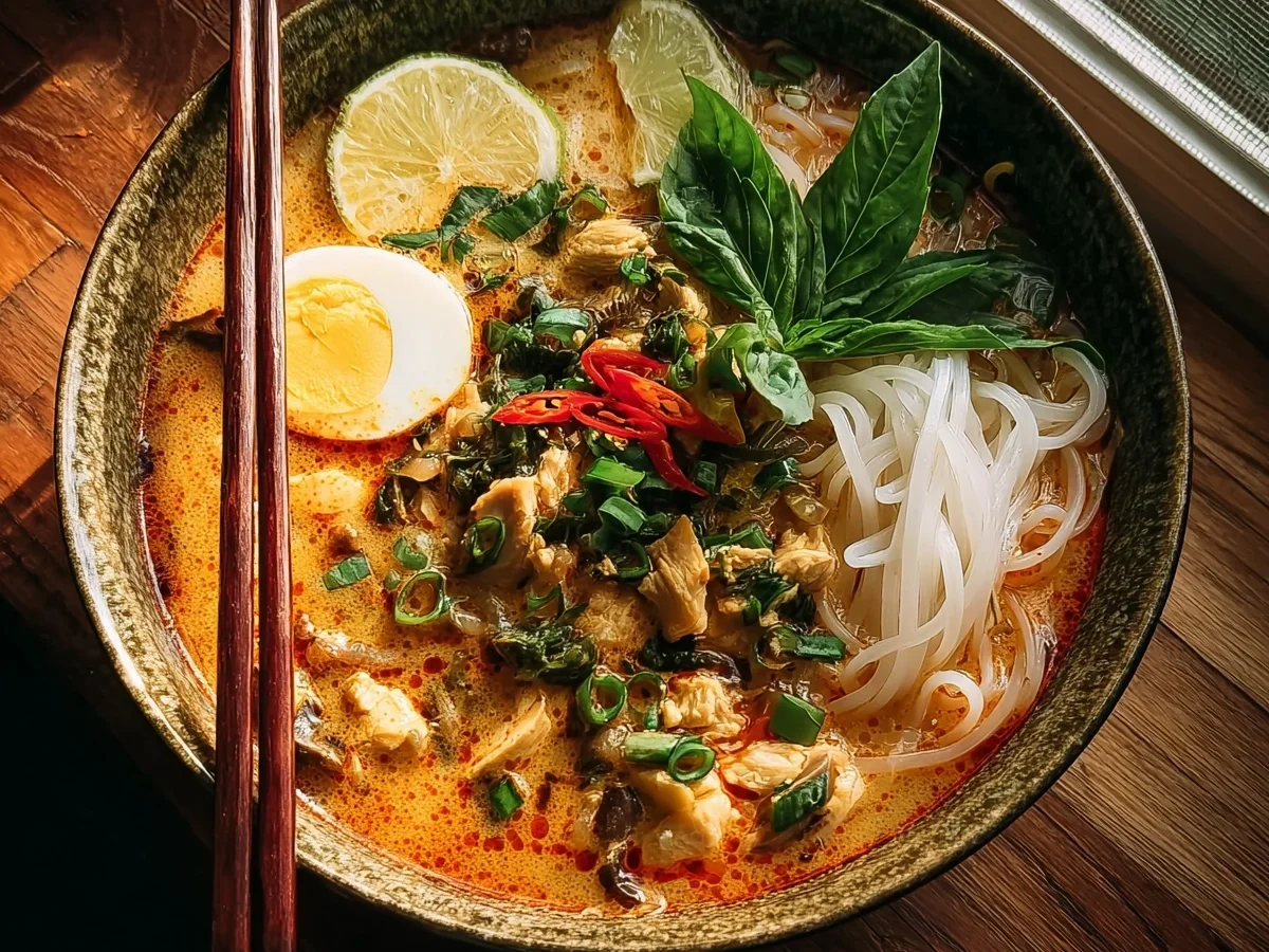 Simple Thai Coconut Chicken Noodle Soup - Image 1