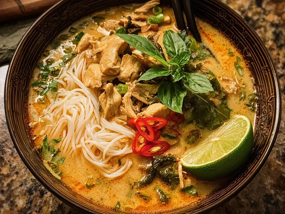 Simple Thai Coconut Chicken Noodle Soup - Image 2