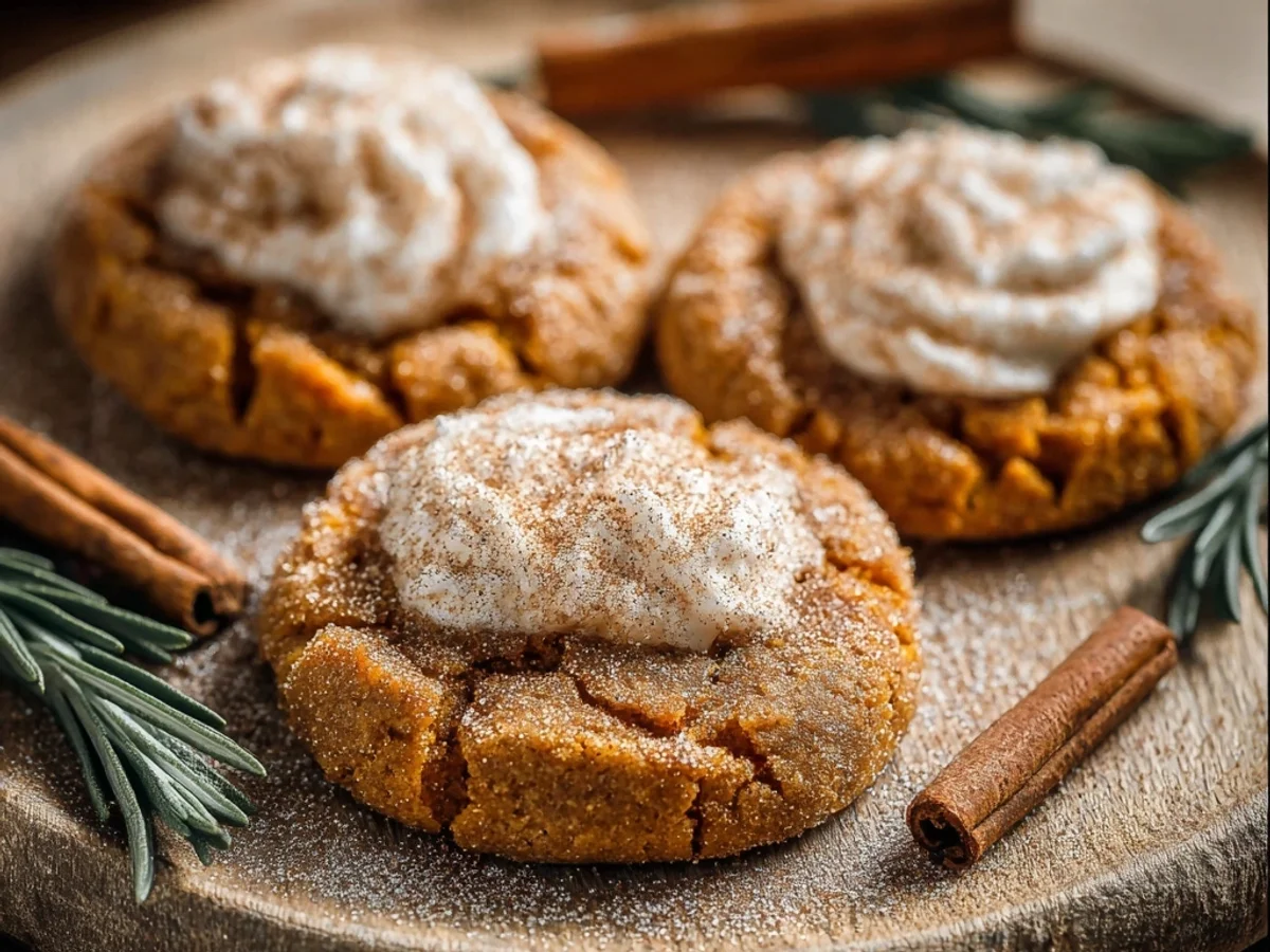 Soft Vegan Pumpkin Pie Cookies with Frosting - Image 1