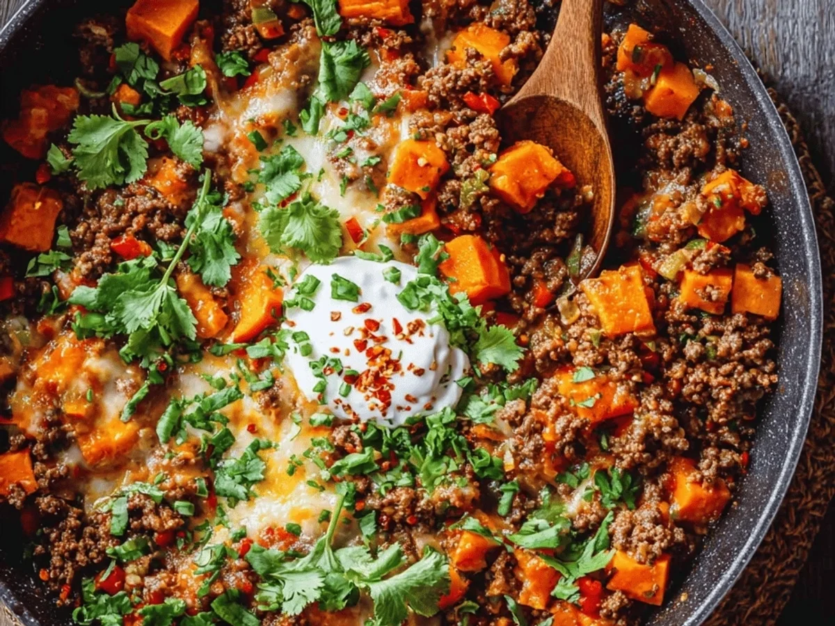 Southwest Ground Beef & Sweet Potato Skillet: Cozy Comfort! - Image 1