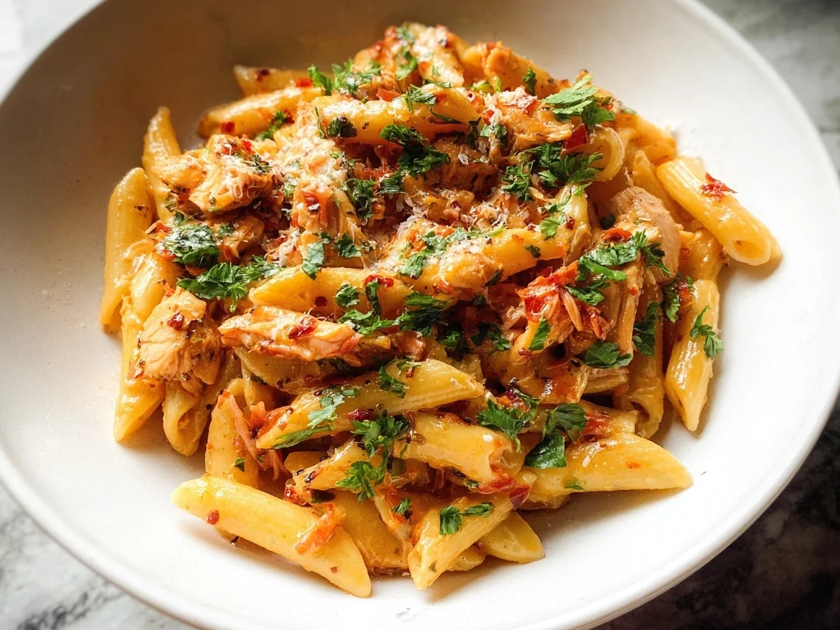 Spicy Turkey Ham Tomato Pasta: Quick & Flavorful Dinner - Image 1