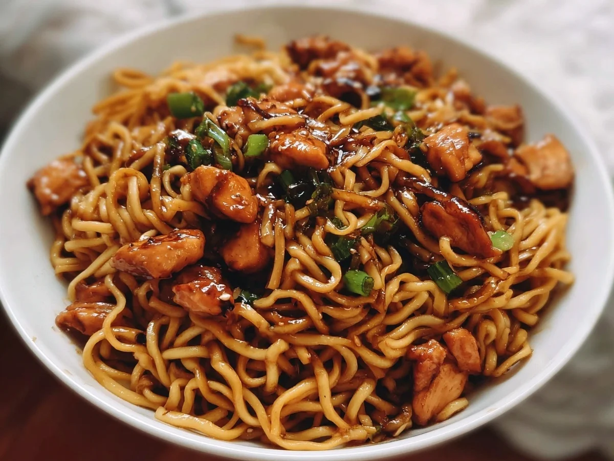 Sticky Garlic Chicken Noodles: Quick High-Protein Dinner - Image 1