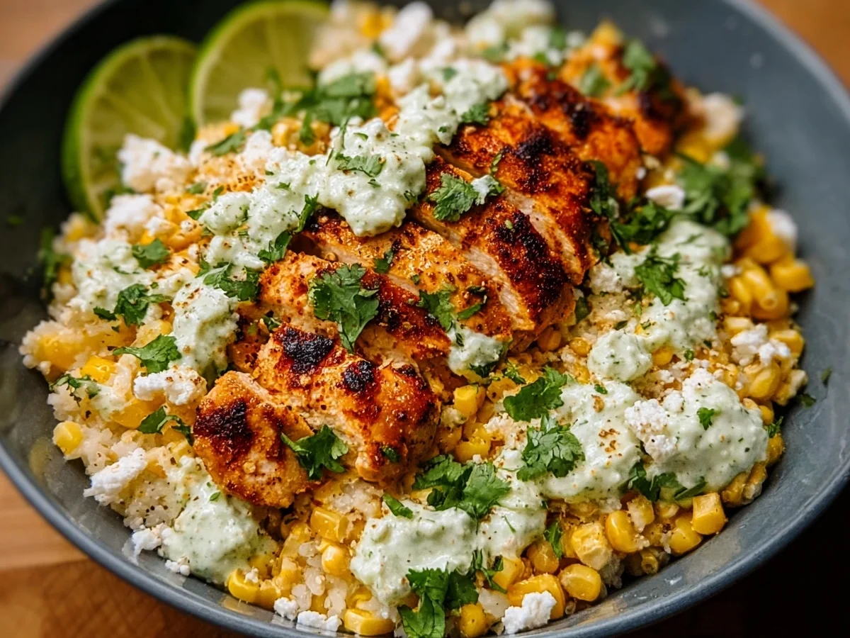 Street Corn Chicken Rice Bowl: High Protein Dinner - Image 1