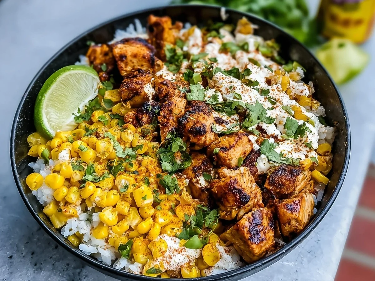 Street Corn Chicken Rice Bowl: High Protein Meal Prep - Image 1