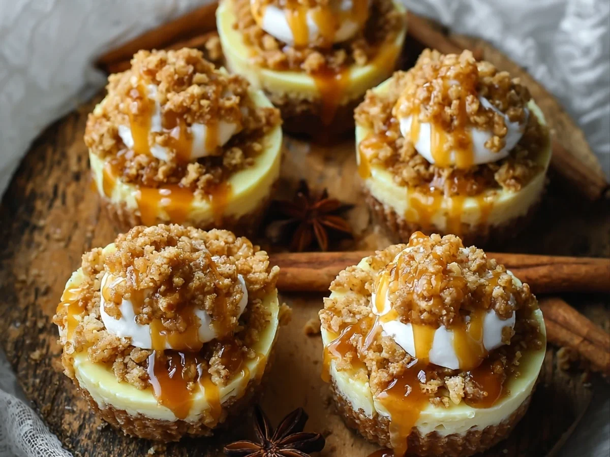 Sweet Apple Crisp Mini Cheesecakes: A Delightful Treat - Image 1