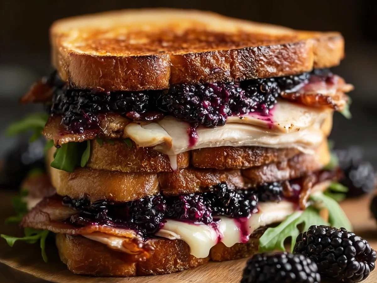 Sweet & Savory Blackberry Brie Turkey Bacon Sandwich - Image 2