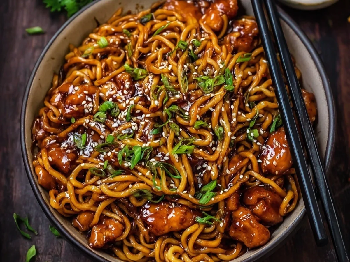 Sweet & Savory Sticky Garlic Chicken Noodles - Image 2