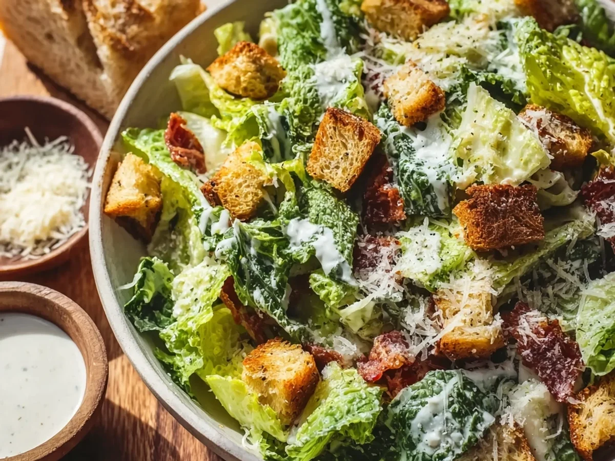 Tangy Homemade Caesar Salad: Fresh & Creamy Recipe - Image 2