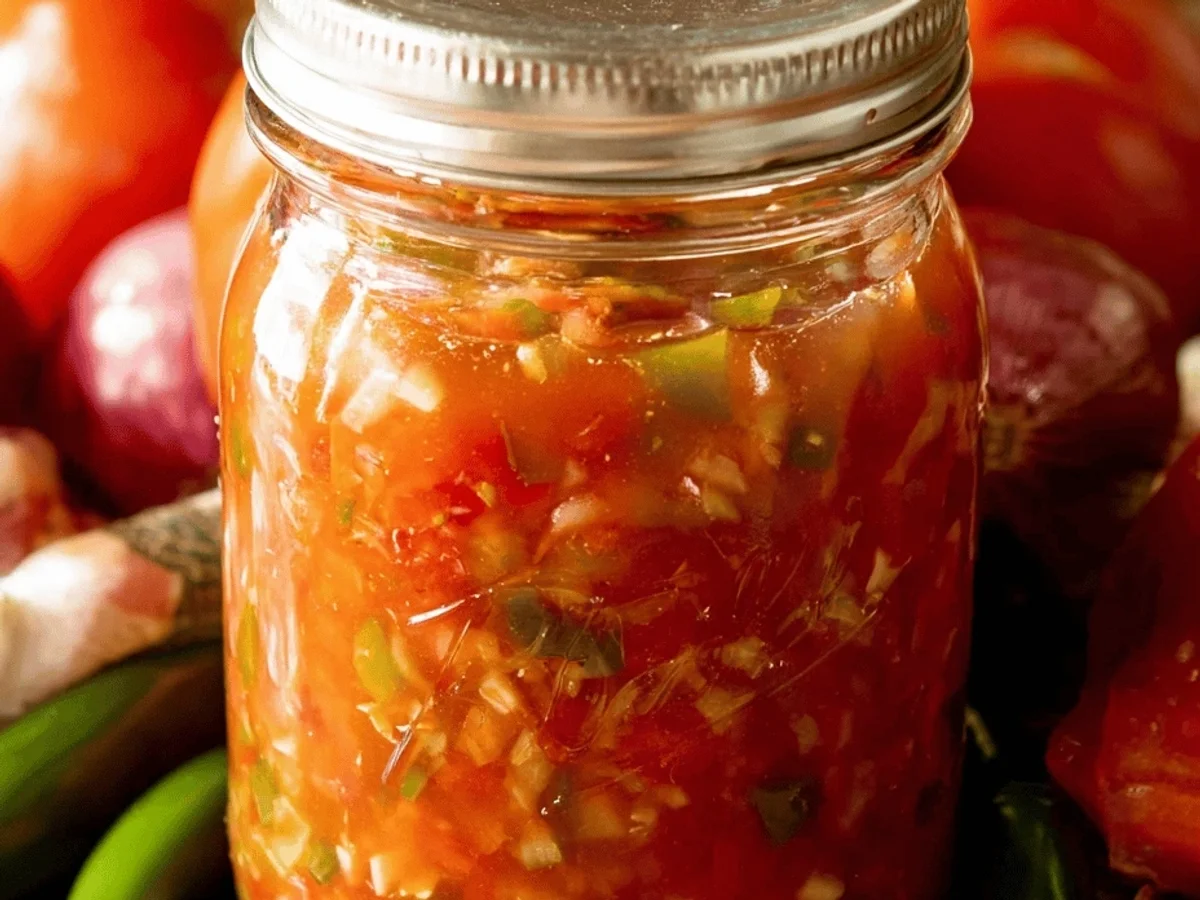 Tangy Homemade Canning Salsa: Garden Fresh Jars - Image 1