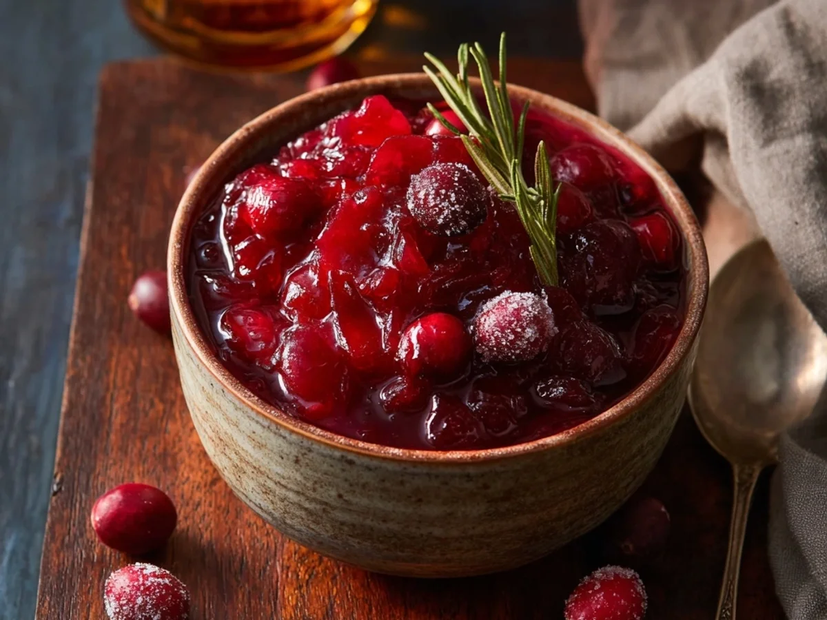 Tangy Honey Bourbon Cranberry Sauce Recipe - Image 1