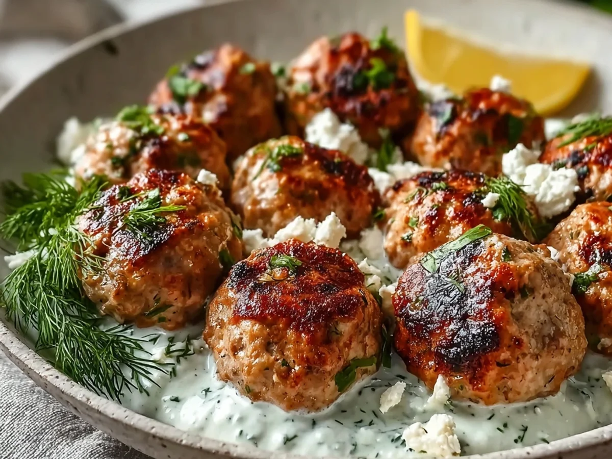 Tender Greek Turkey Meatballs with Tangy Tzatziki - Image 1