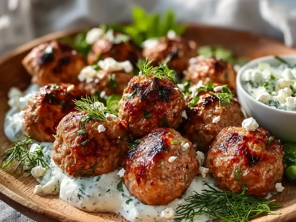 Tender Greek Turkey Meatballs with Tangy Tzatziki - Image 2