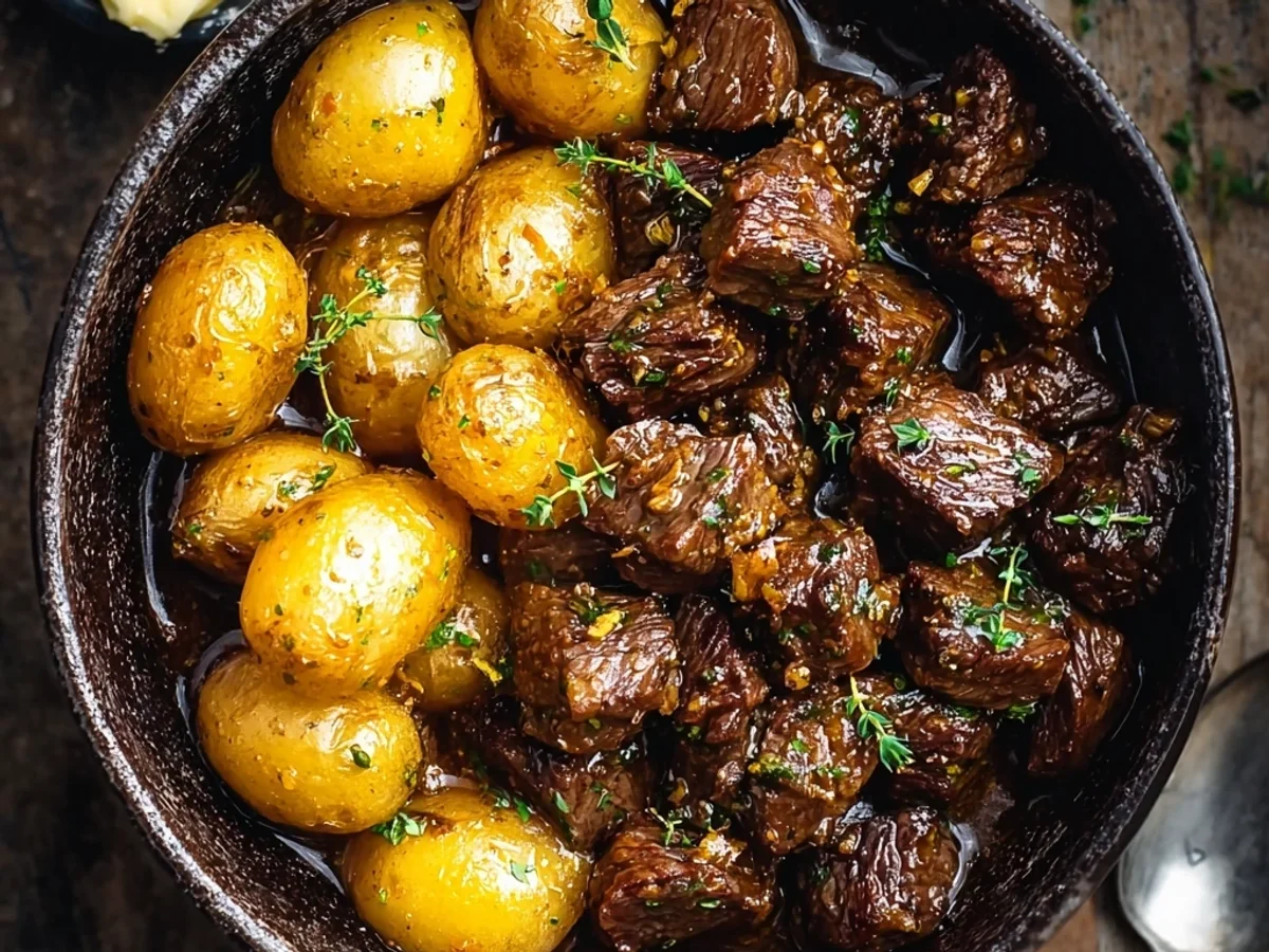 Tender Slow Cooker Garlic Butter Beef Bites - Image 1