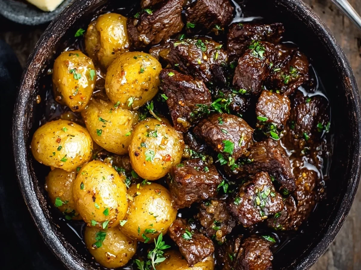 Tender Slow Cooker Garlic Butter Beef Bites - Image 2