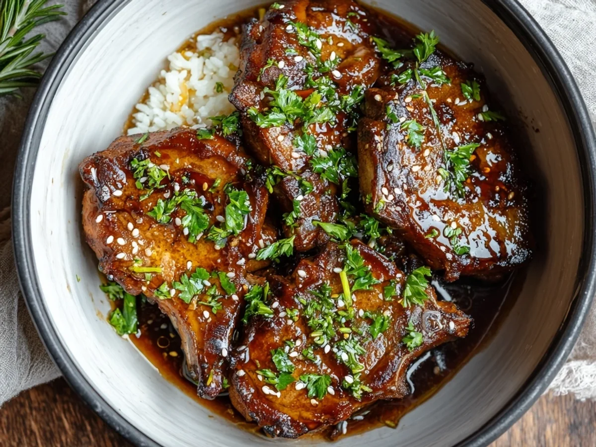 Tender Slow Cooker Honey Garlic Lamb Chops - Image 1