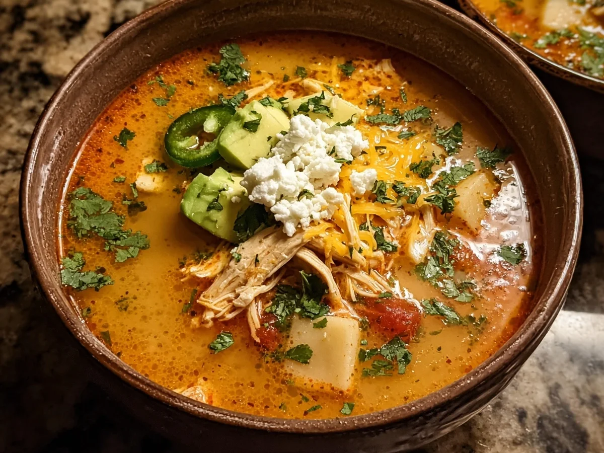 Tex-Mex Creamy Salsa Chicken Potato Soup - Image 2