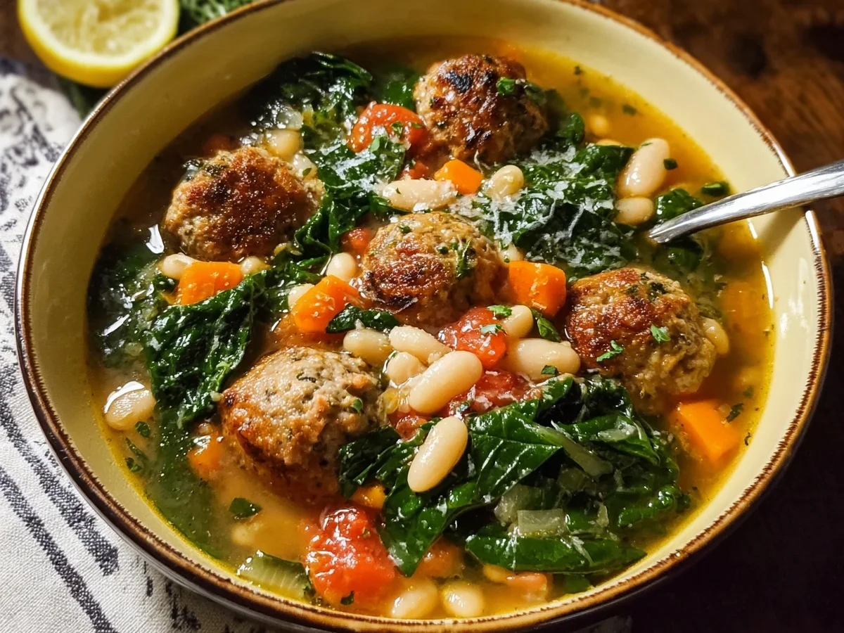 Tuscan White Bean Soup with Flavorful Meatballs - Image 1