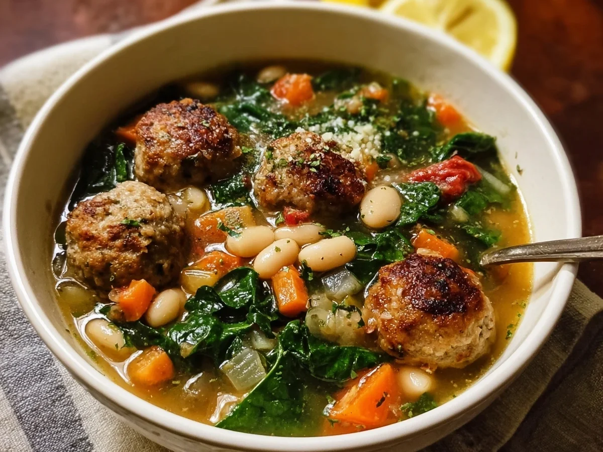 Tuscan White Bean Soup with Flavorful Meatballs - Image 2
