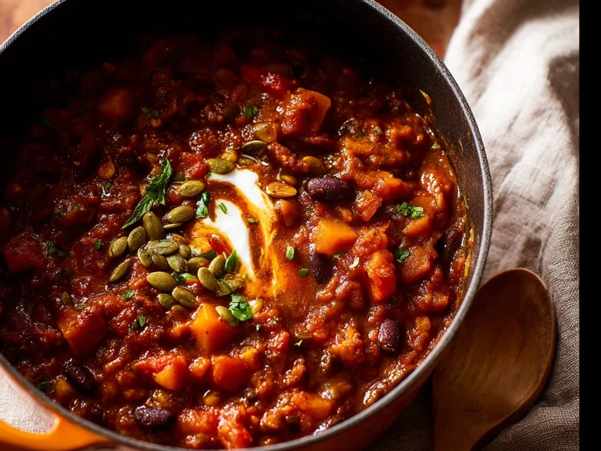 Vegetarian Pumpkin Chili: A Hearty Autumn Bowl - Image 1