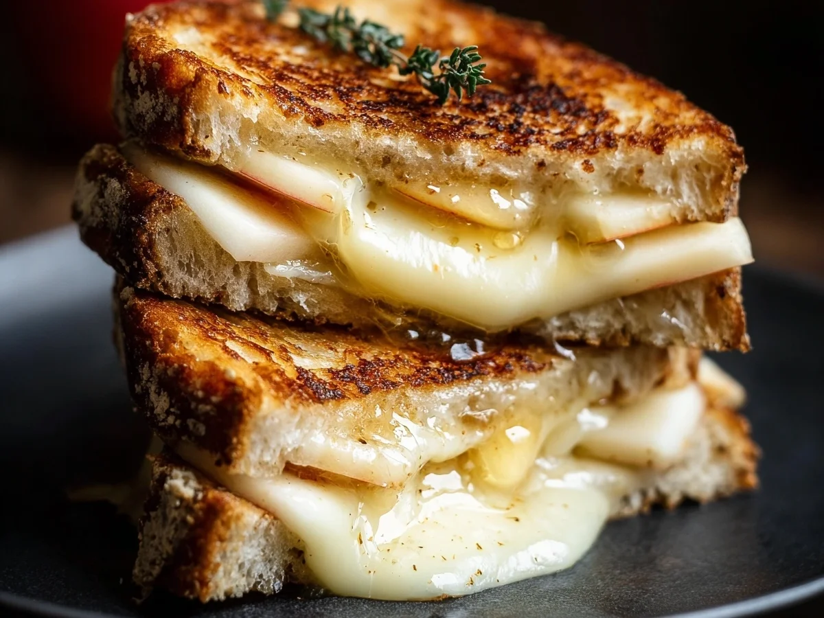 Apple Brie Grilled Cheese Sandwich Recipe - Featured Image