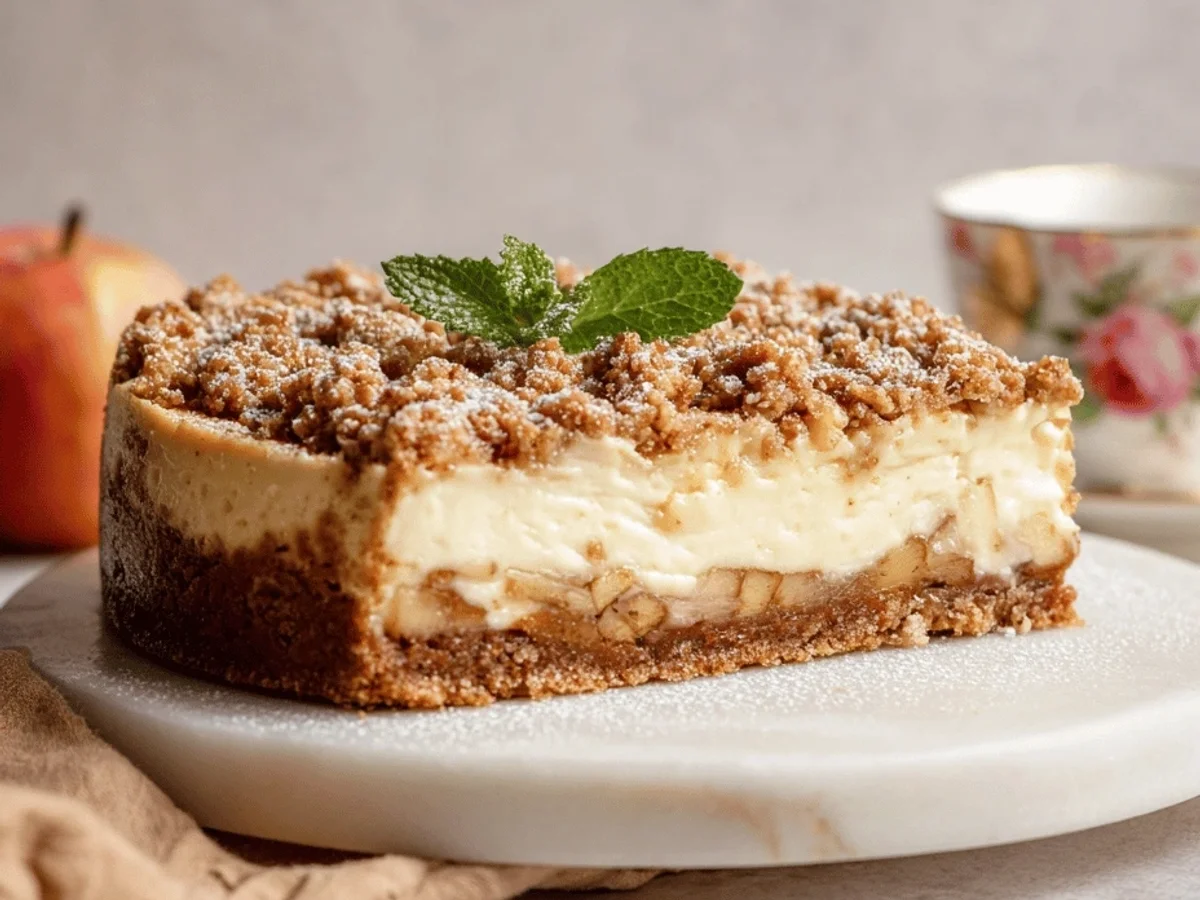 Apple Crumble Cheesecake Recipe: My Favorite Fall Treat - Featured Image