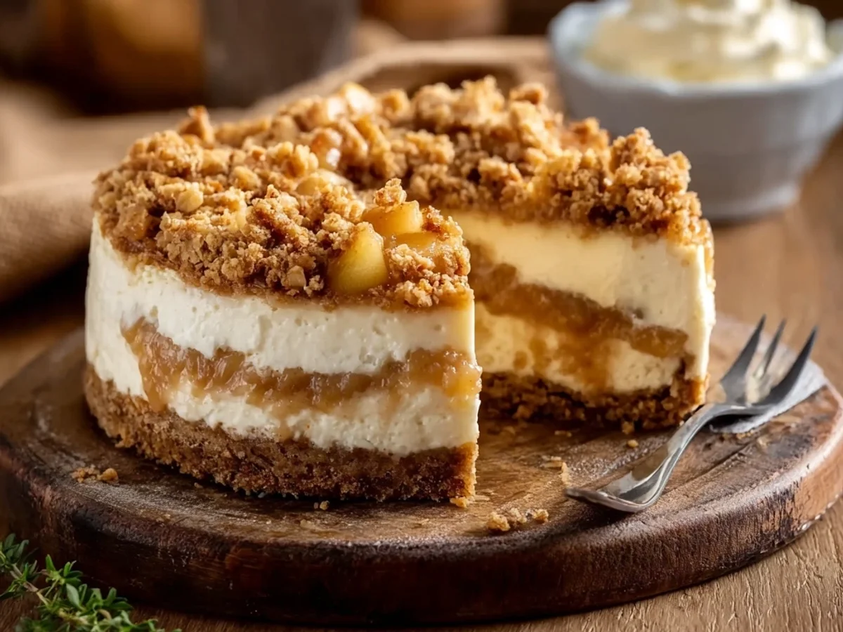 Apple Crumble Cheesecake: Spiced Apple & Creamy Layers - Featured Image
