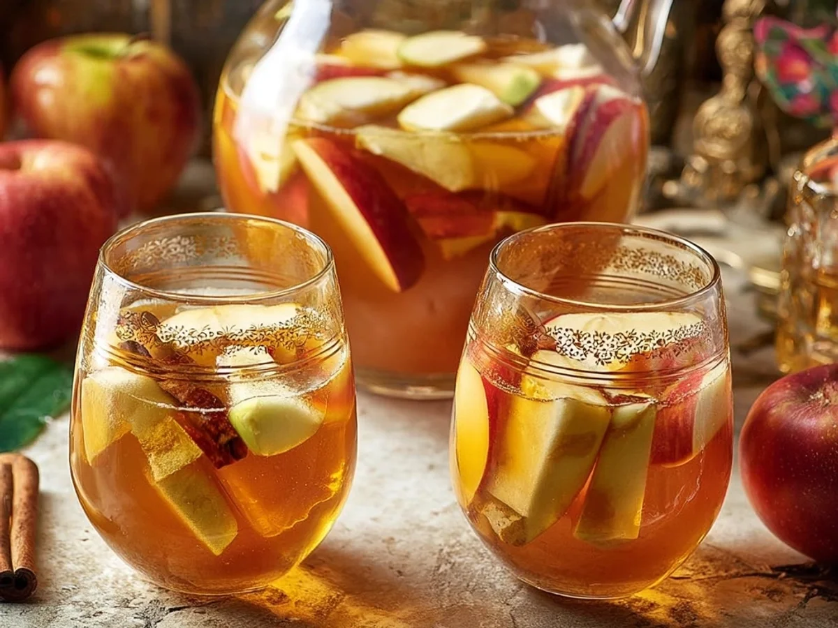 Autumn Caramel Apple Cider Sangria Recipe - Featured Image