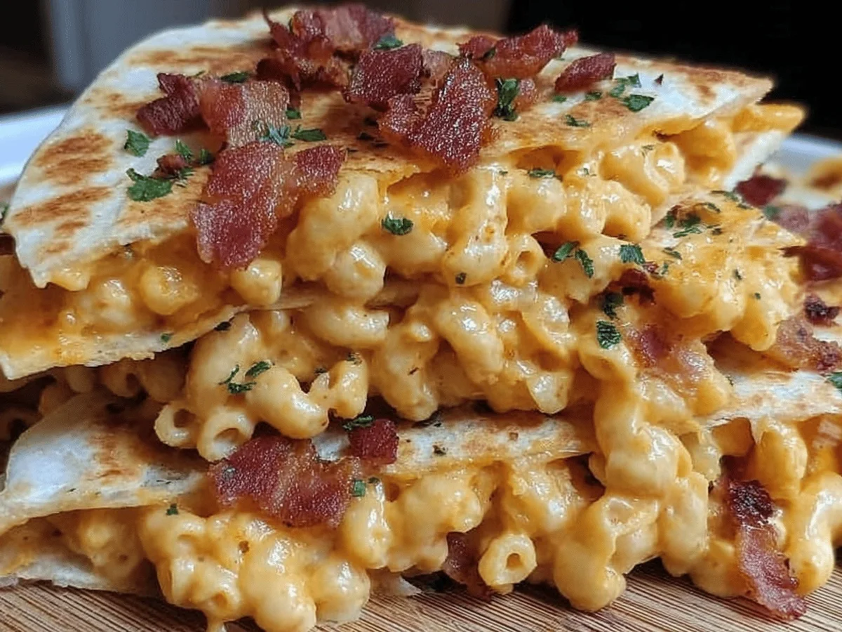 Bacon Ranch Mac & Cheese Quesadilla Recipe - Featured Image