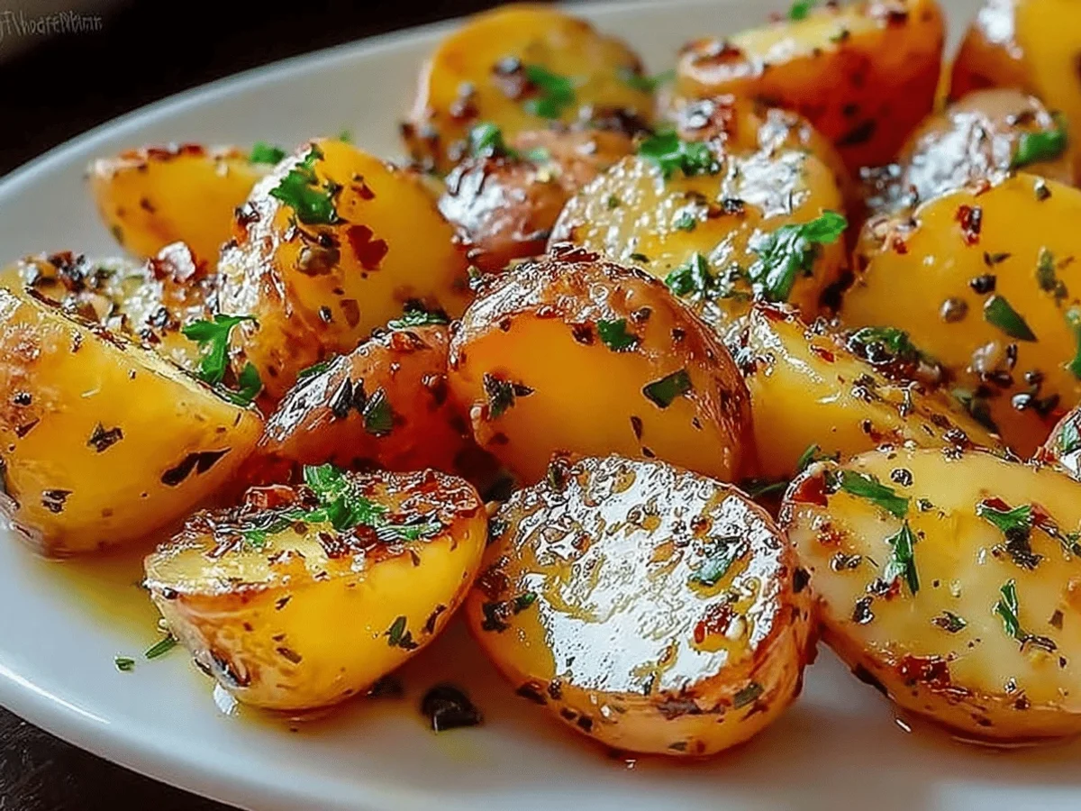 Baked Garlic Butter Potatoes Recipe - Featured Image