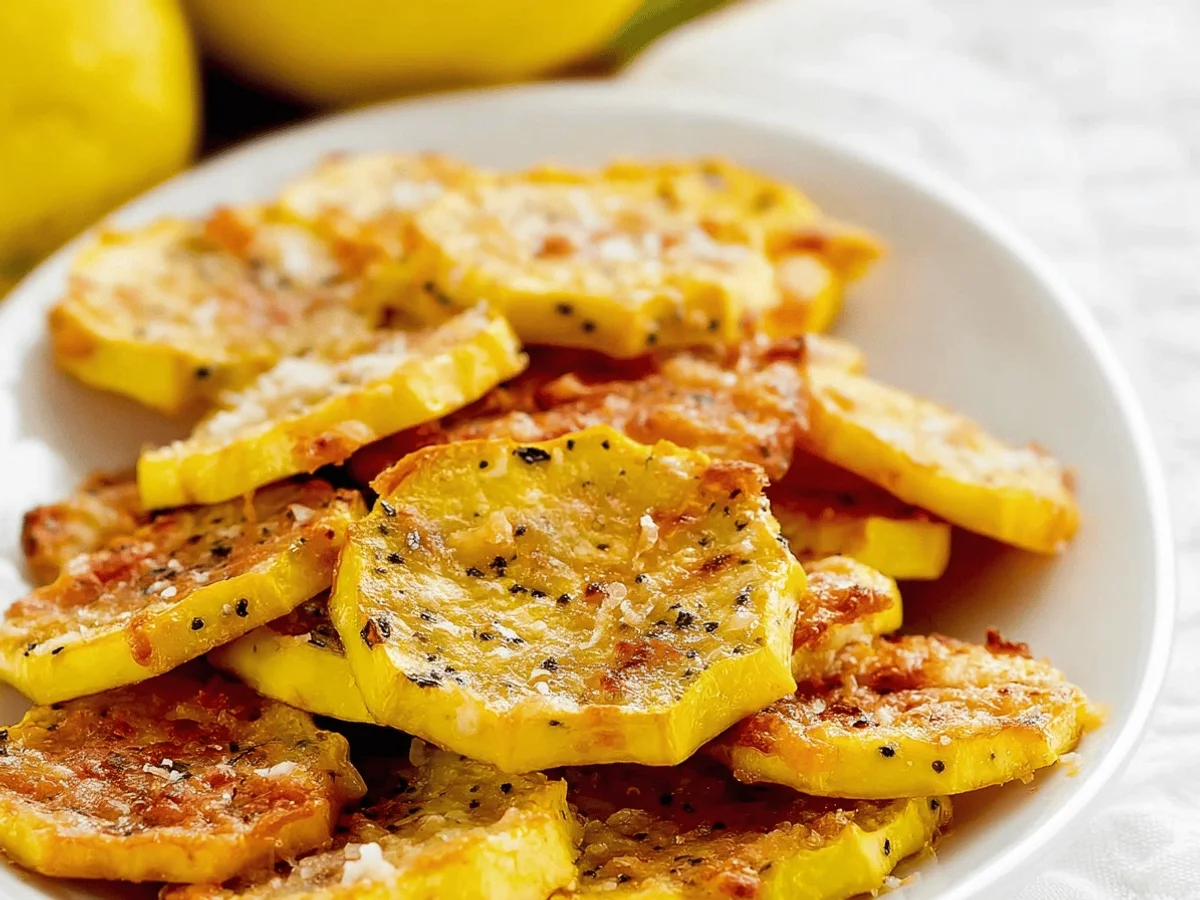Baked Parmesan Yellow Squash Rounds Recipe - Featured Image