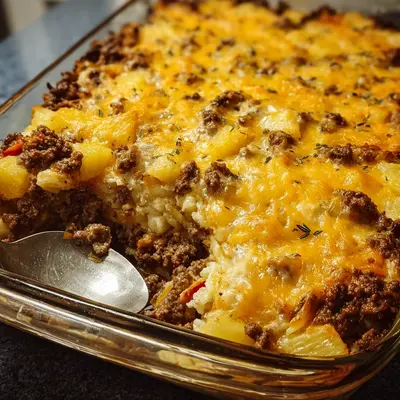 Beef Pineapple Sauerkraut Casserole Bake