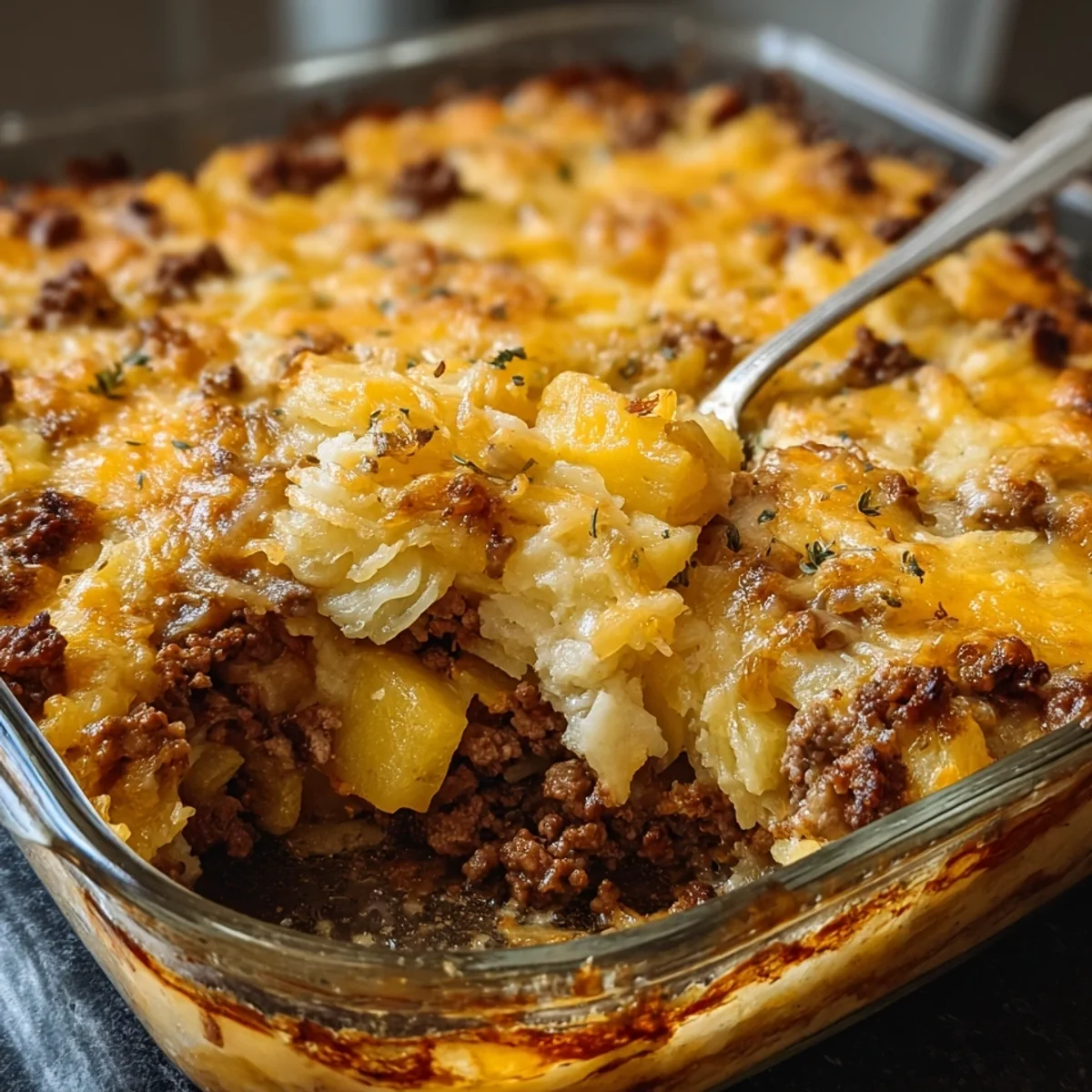Beef & Sauerkraut Pineapple Casserole Bake