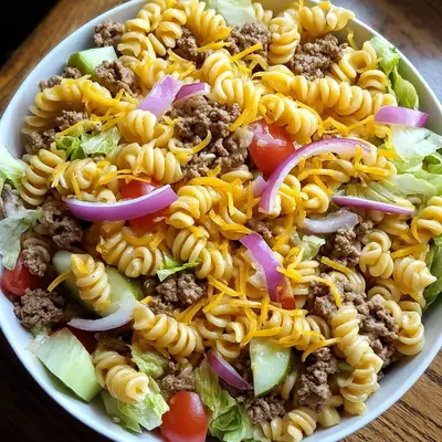 Big Mac Ground Beef Pasta Salad