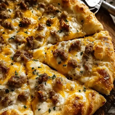 Biscuits & Beef Sausage Gravy Breakfast Pizza Bliss