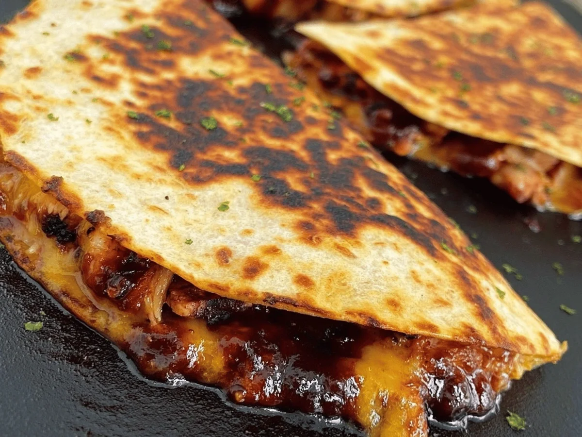 Blackstone Hot Honey BBQ Quesadillas Recipe - Featured Image